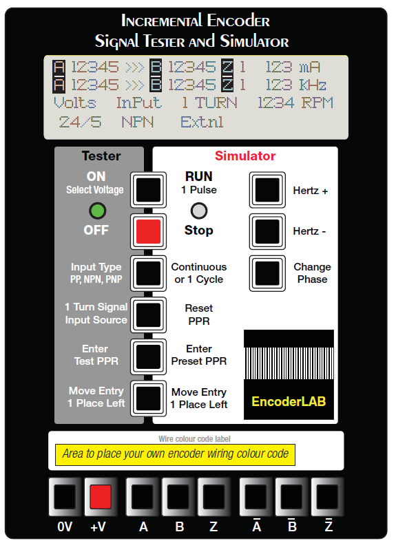 Encoder-LAB02 LCD Display in Encoder Tester Operation